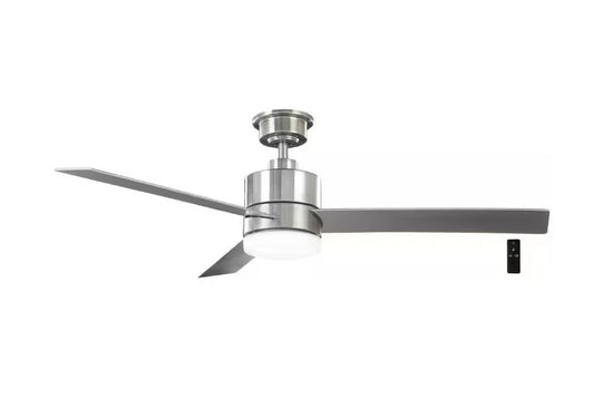 Hampton Bay Madison 52 in. Indoor Brushed Nickel Ceiling Fan with Adjustable White Integrated LED with Remote Included