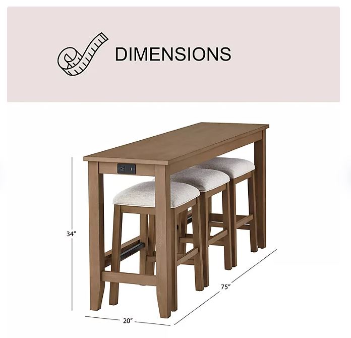 Member's Mark Lowell 4-Piece Sofa Table Set, Natural