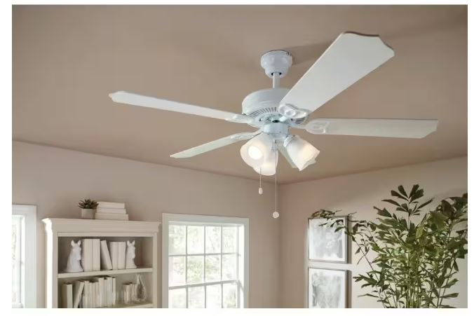 Brookhurst 52 in. LED Indoor White Ceiling Fan with Light Kit