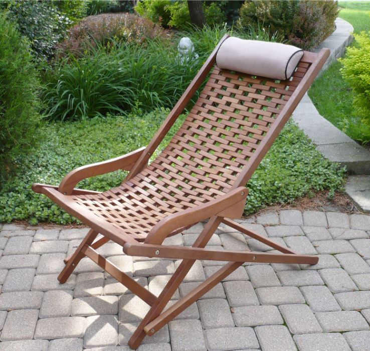 43"L x 25"W x 37"H - Outdoor Interiors Eucalyptus Swing Lounger with Pillow