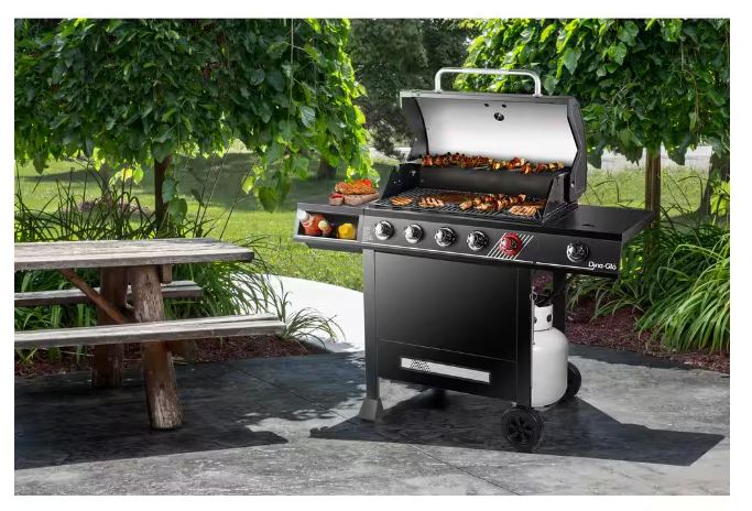 Dyna-Glo 5-Burner Propane Gas Grill in Matte Black with TriVantage Multifunctional Cooking System