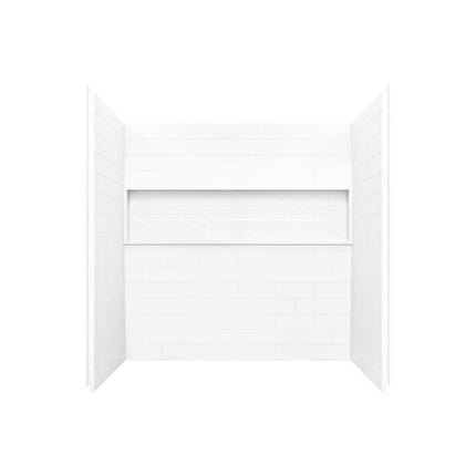 Bootz Industries NexTile 60 in. W x 32 in. D x 60 in. H Four-Piece Direct-to-Stud Composite Alcove Tub Surround in White Z041-5200-00