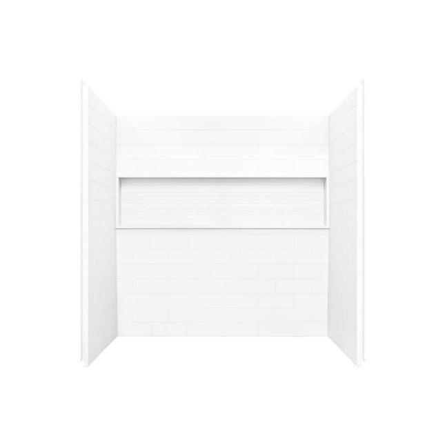 Bootz Industries NexTile 60 in. W x 32 in. D x 60 in. H Four-Piece Direct-to-Stud Composite Alcove Tub Surround in White Z041-5200-00