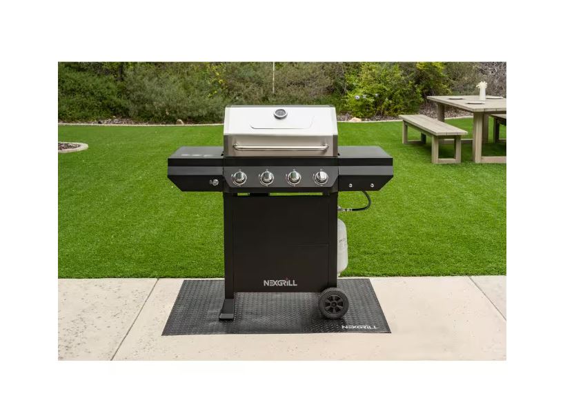 Nexgrill 4-Burner Propane Gas Grill in Black with Stainless Steel Main Lid