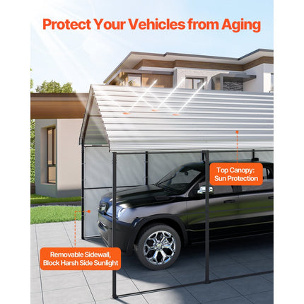 VEVOR Heavy Duty Metal Carport 12 x 20 ft With Galvanized Steel Frame & Roof