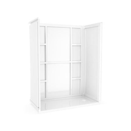 MAAX Interflo 60 in. L x 30 in. W x 73 in. H 5-Piece Alcove Shower Kit with Direct-to-Stud Walls and Right Drain Shower Pan 107730-000-001-002