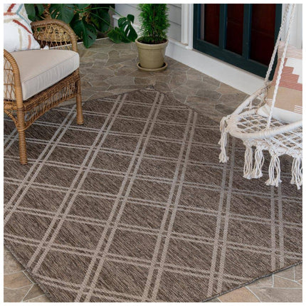 Hampton Bay Pebble/Heather 5 ft. x 7 ft. Traditional Polypropylene Indoor/Outdoor Patio Area Rug
