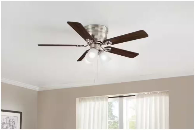 Clarkston II 44 in. LED Indoor Brushed Nickel Ceiling Fan with Light Kit