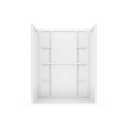 MAAX Interflo 60 in. L x 30 in. W x 73 in. H 5-Piece Alcove Shower Kit with Direct-to-Stud Walls and Right Drain Shower Pan 107730-000-001-002
