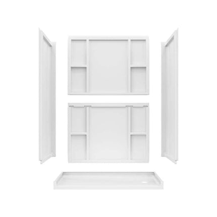 MAAX Interflo 60 in. L x 30 in. W x 73 in. H 5-Piece Alcove Shower Kit with Direct-to-Stud Walls and Right Drain Shower Pan 107730-000-001-002