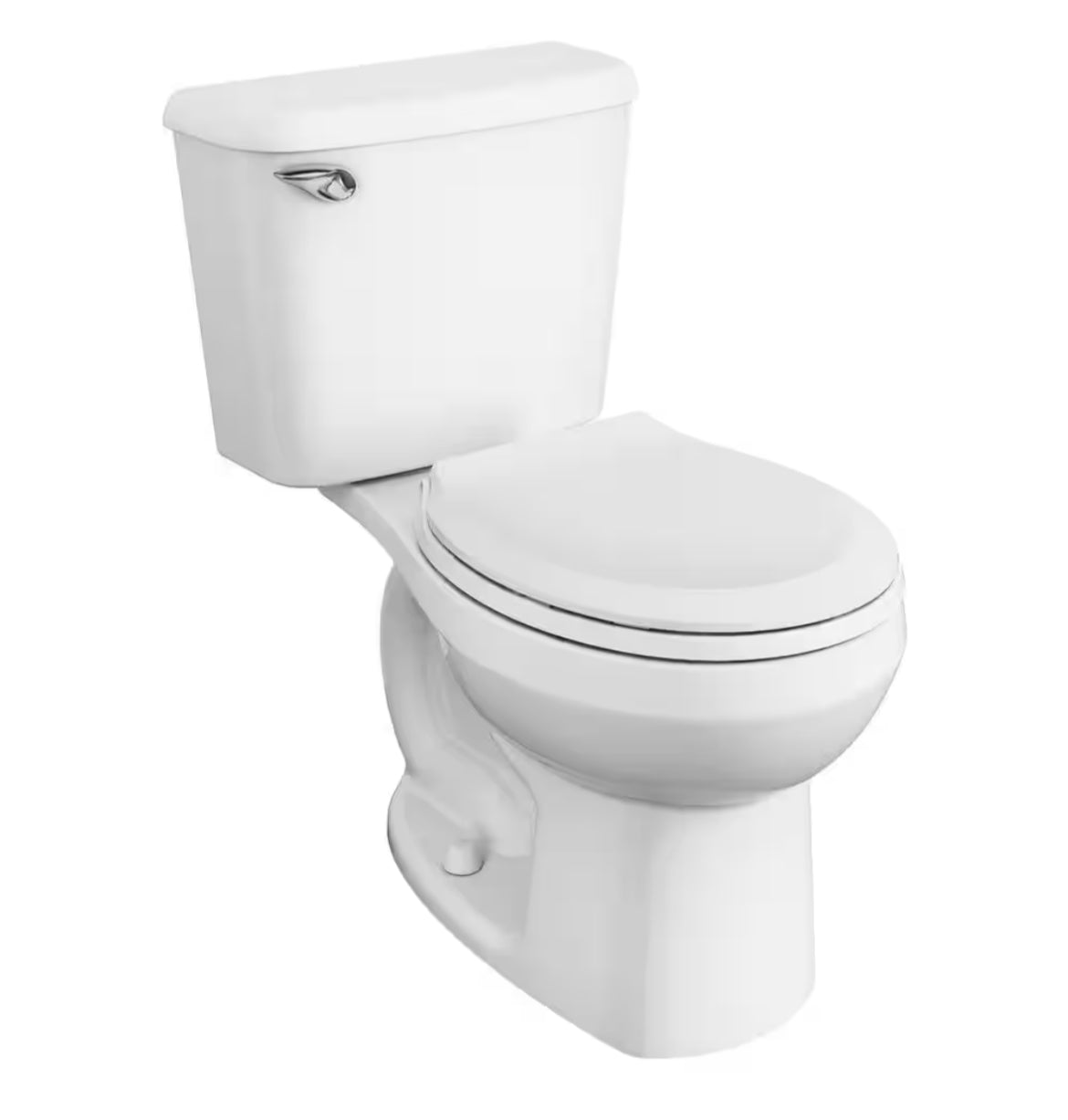 Reliant Two-Piece 10 in Rough 1.28 GPF Single Flush Round Standard Height Toilet with Slow-Close Seat in White