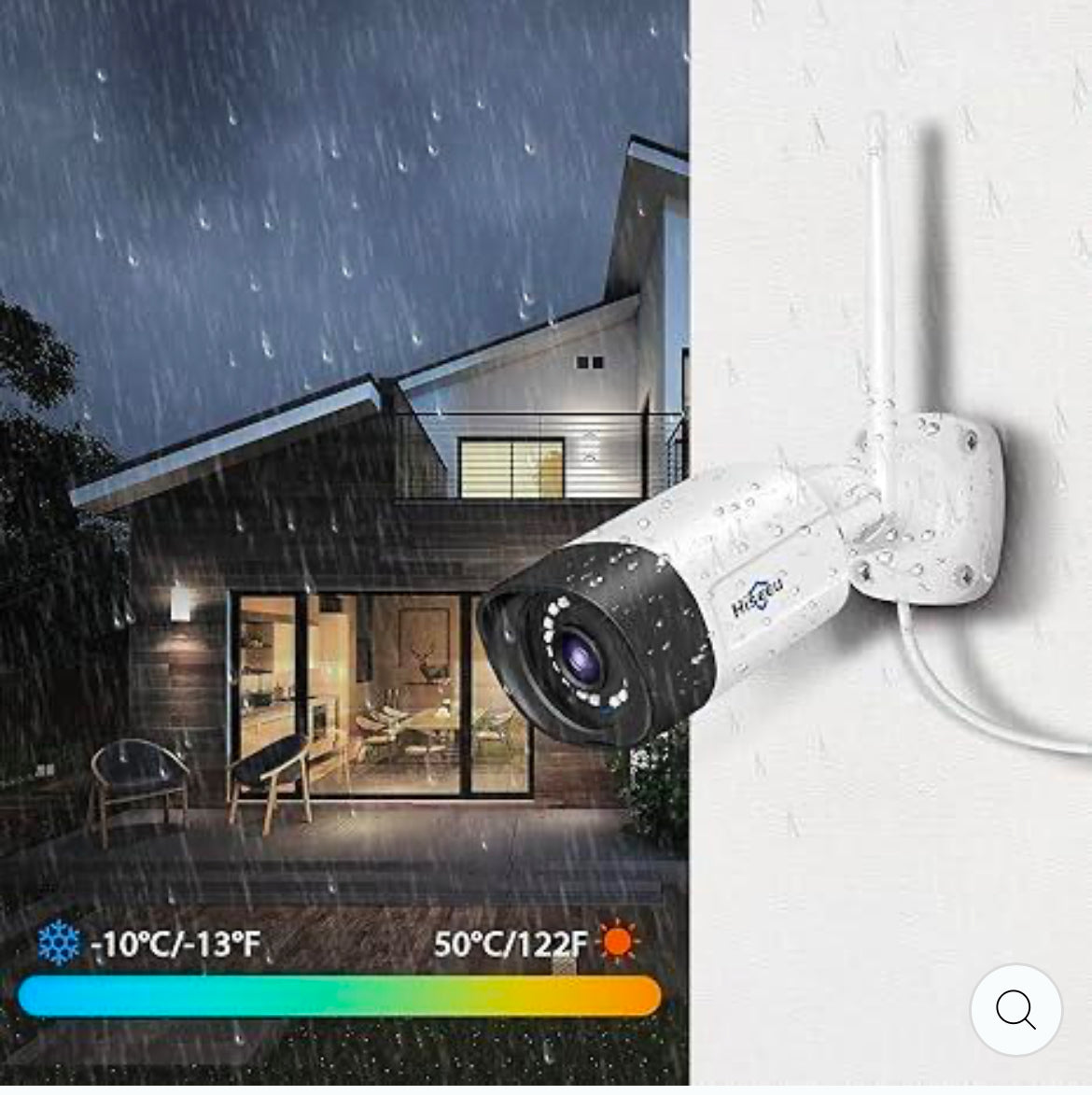 Hiseeu 5MP 8ch Wired Security Camera System Home CCTV Camera Security System w/8pcs Security Cameras Outdoor & Indoor, Remote Access, Person/Vehicle Detection, Night Vision,24/7 Record,3TB HDD (Cameras are all black) ~