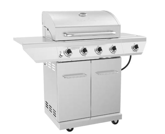 Nexgrill 4-Burner Propane Gas Grill in Stainless Steel with Side Burner