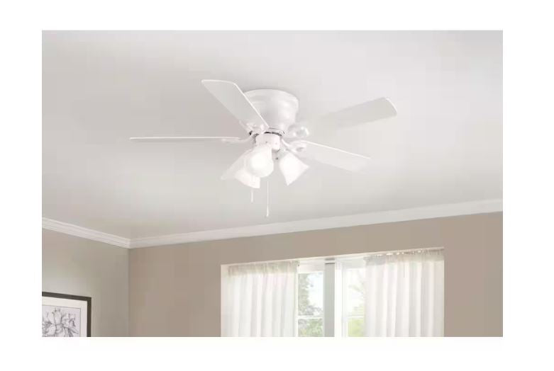 Clarkston II 44 in. LED Indoor White Ceiling Fan with Light Kit