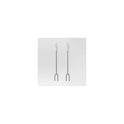 2pc Marshmallow Roasting Log Tong Sticks Black - Threshold