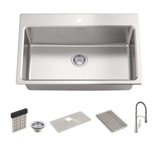 Kohler Pro-Function Kitchen Sink Kit - With Vibrant Stainless or Matte Black Faucet