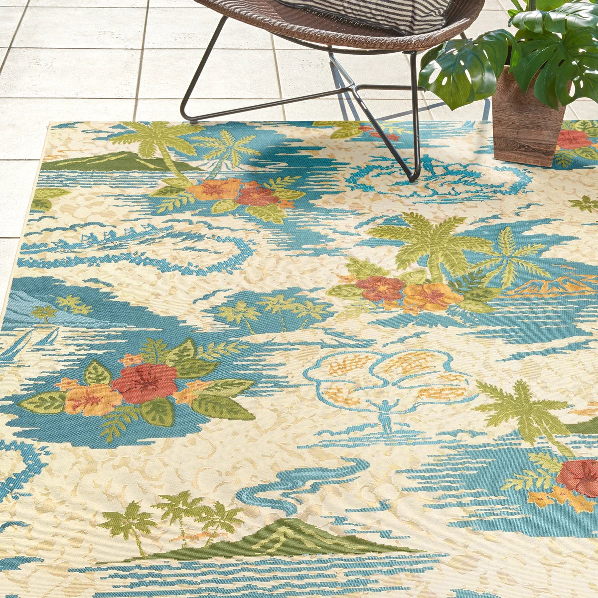 Reyn Spooner Indoor/Outdoor Area Rug, Lanai Cream - 8 ft. 8 in. x 13 ft.