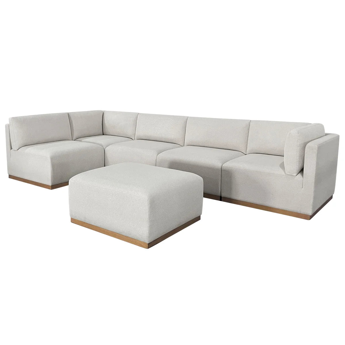 Henredon Murphy Fabric Modular Sectional with Ottoman - Cream