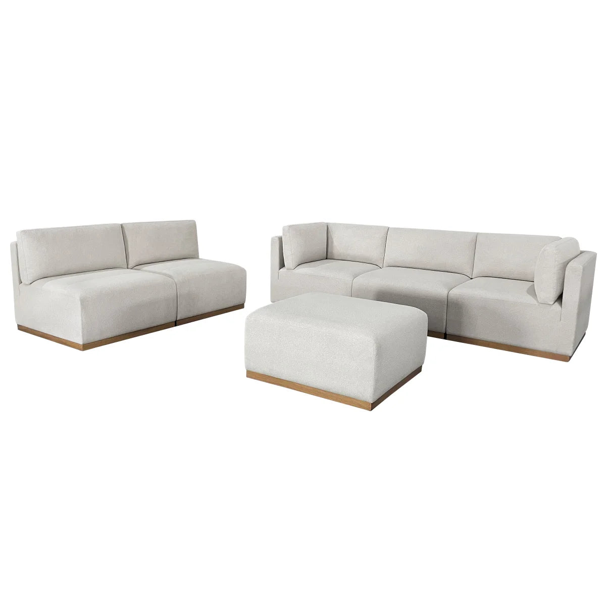 Henredon Murphy Fabric Modular Sectional with Ottoman - Cream