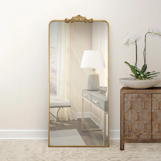 Ravena 30" x 65" Gold Floor Mirror