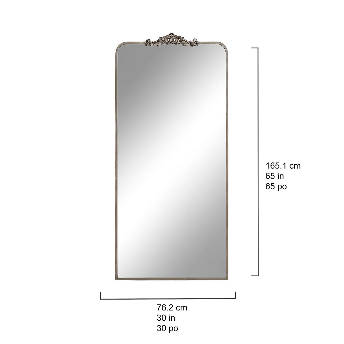 Ravena 30" x 65" Floor Mirror - Silver