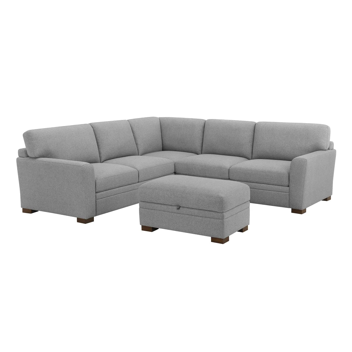 Thomasville Langdon Fabric Sectional with Storage Ottoman - Gray