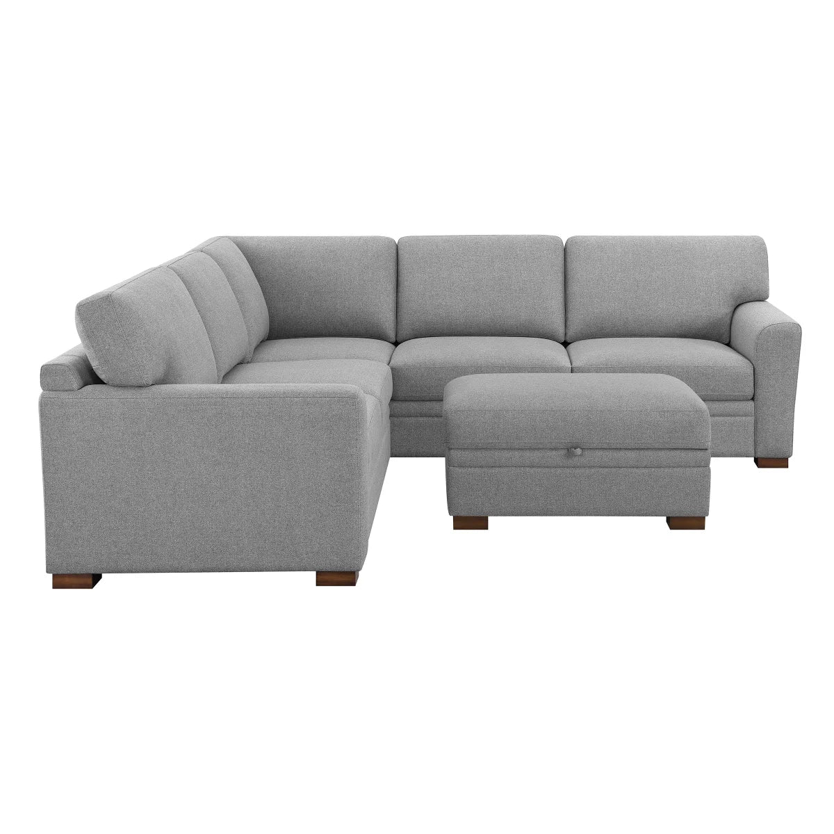 Thomasville Langdon Fabric Sectional with Storage Ottoman - Gray