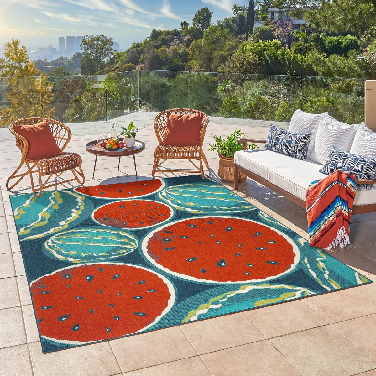 Verano Indoor/Outdoor Rug, Watermelons - 6 ft. 6 in. x 9 ft.