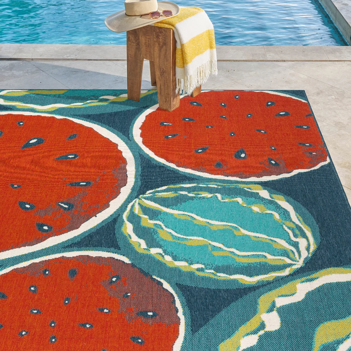 Verano Indoor/Outdoor Rug, Watermelons - 6 ft. 6 in. x 9 ft.