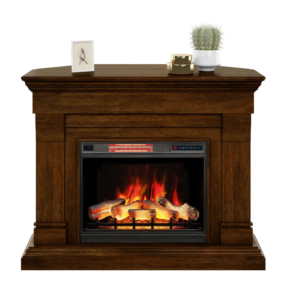 Tresanti Norah 52.9" Mantel with Corner Extension and ClassicFlame Electric Fireplace