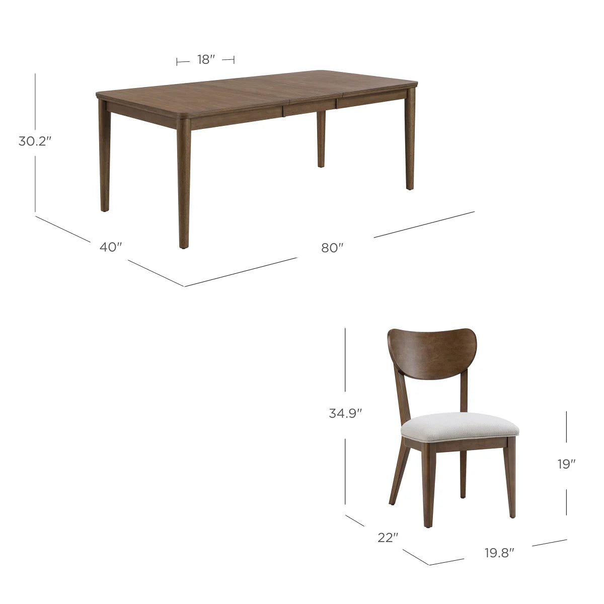 Parker 5-piece Dining Table Set