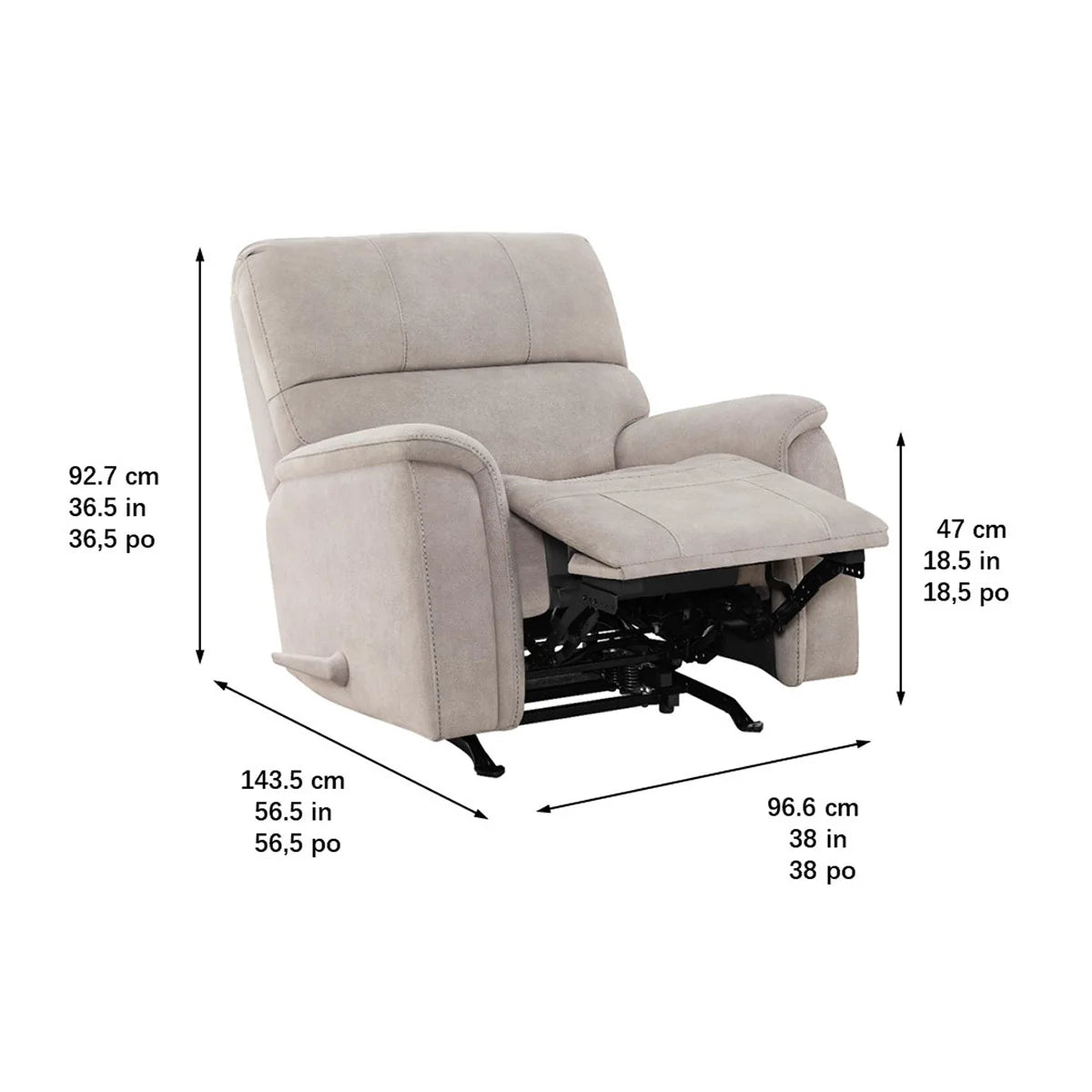 True Innovations Hayden Manual Rocker Recliner