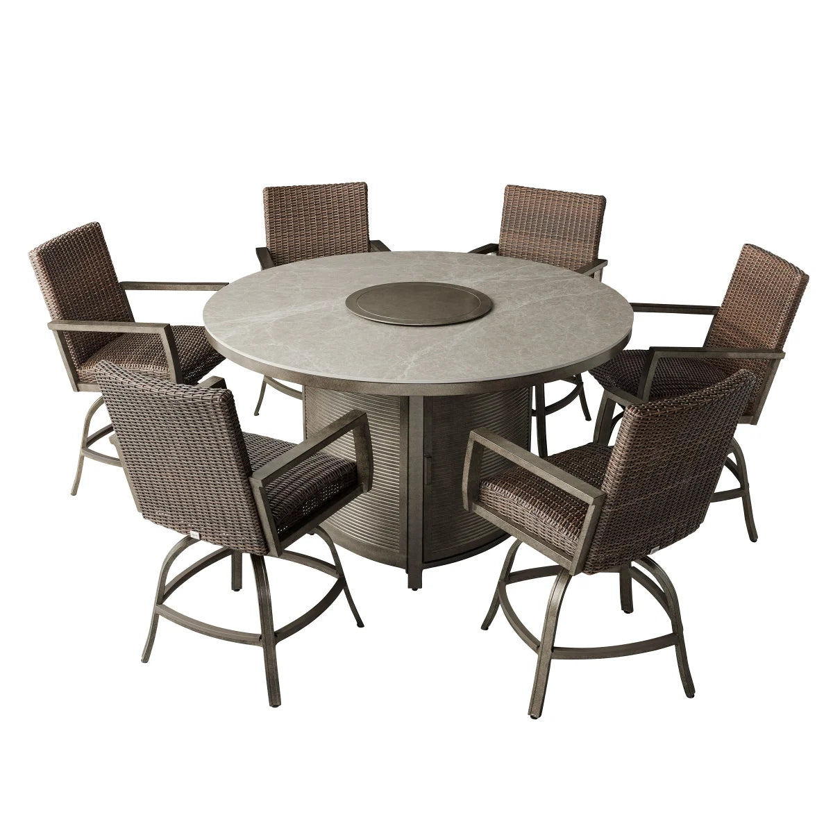 Agio Oakland 7-piece Fire Outdoor Dining Set