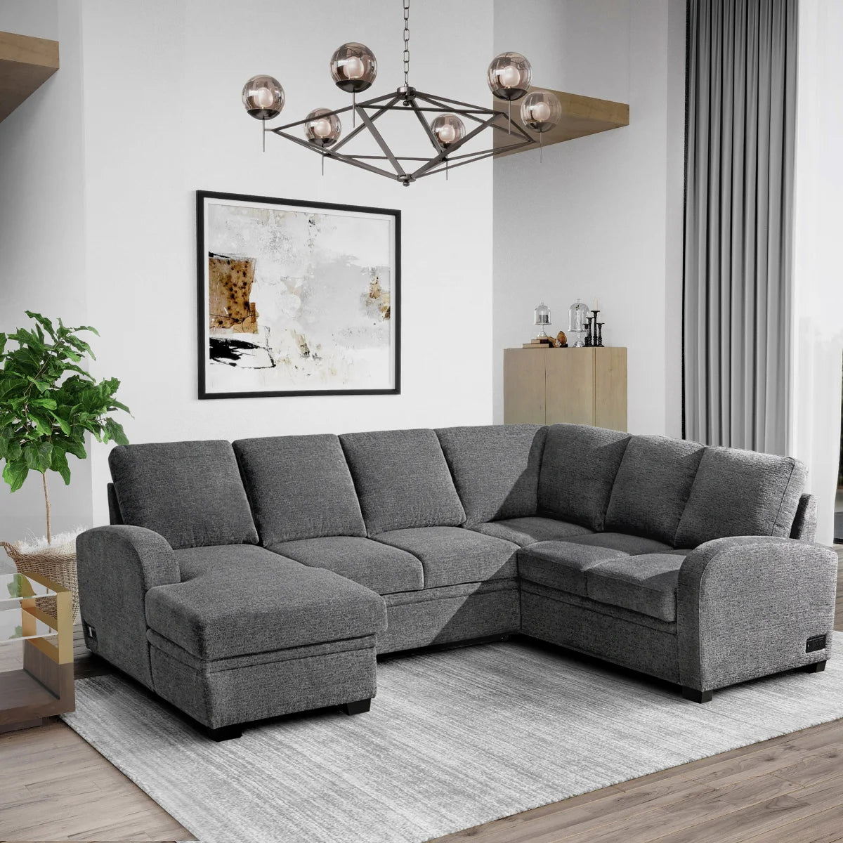 Coddle Aria Sleeper Sectional with Reversible Chaise and Storage