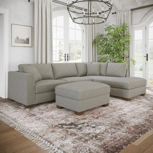 Thomasville Walsen Sectional with Storage Ottoman 3 piece - Gray