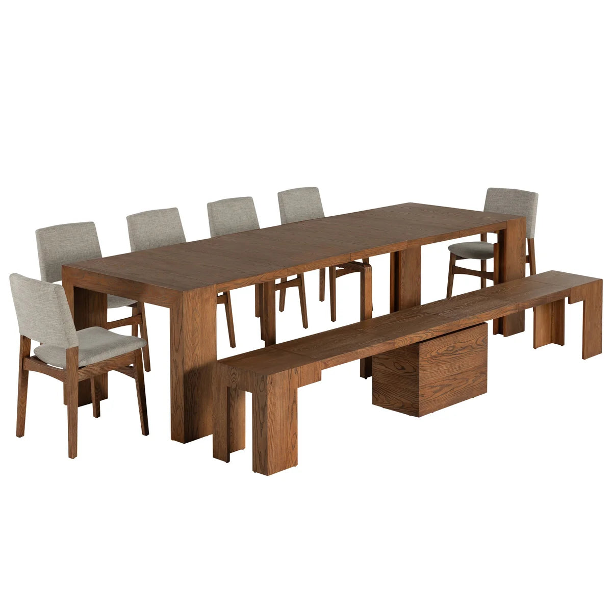 Transformer Table Extendable 8-piece Dining Set - OAK