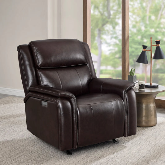 Barcalounger Bryson Leather Power Rocker Recliner with Power Adjustable Headrest