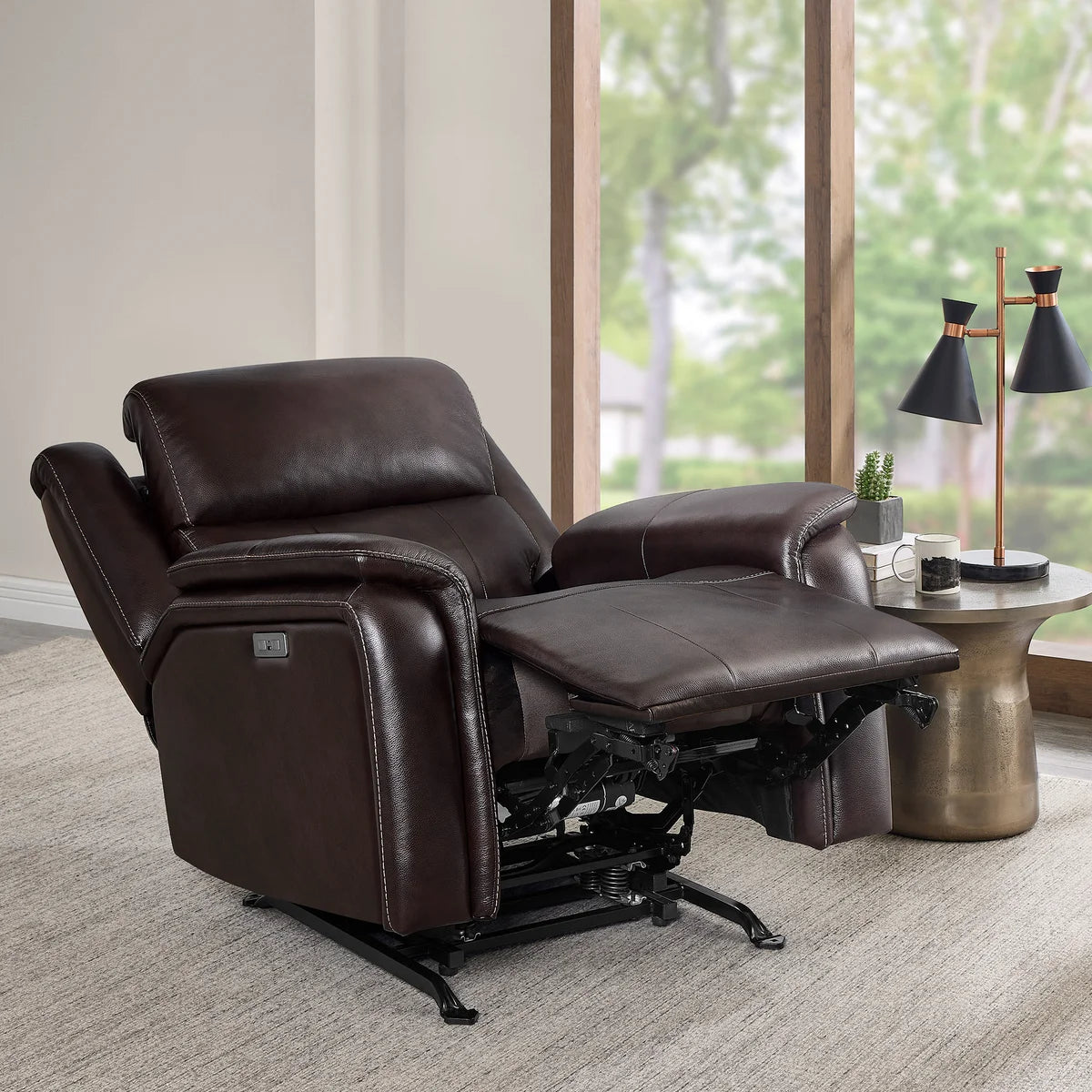 Barcalounger Bryson Leather Power Rocker Recliner with Power Adjustable Headrest