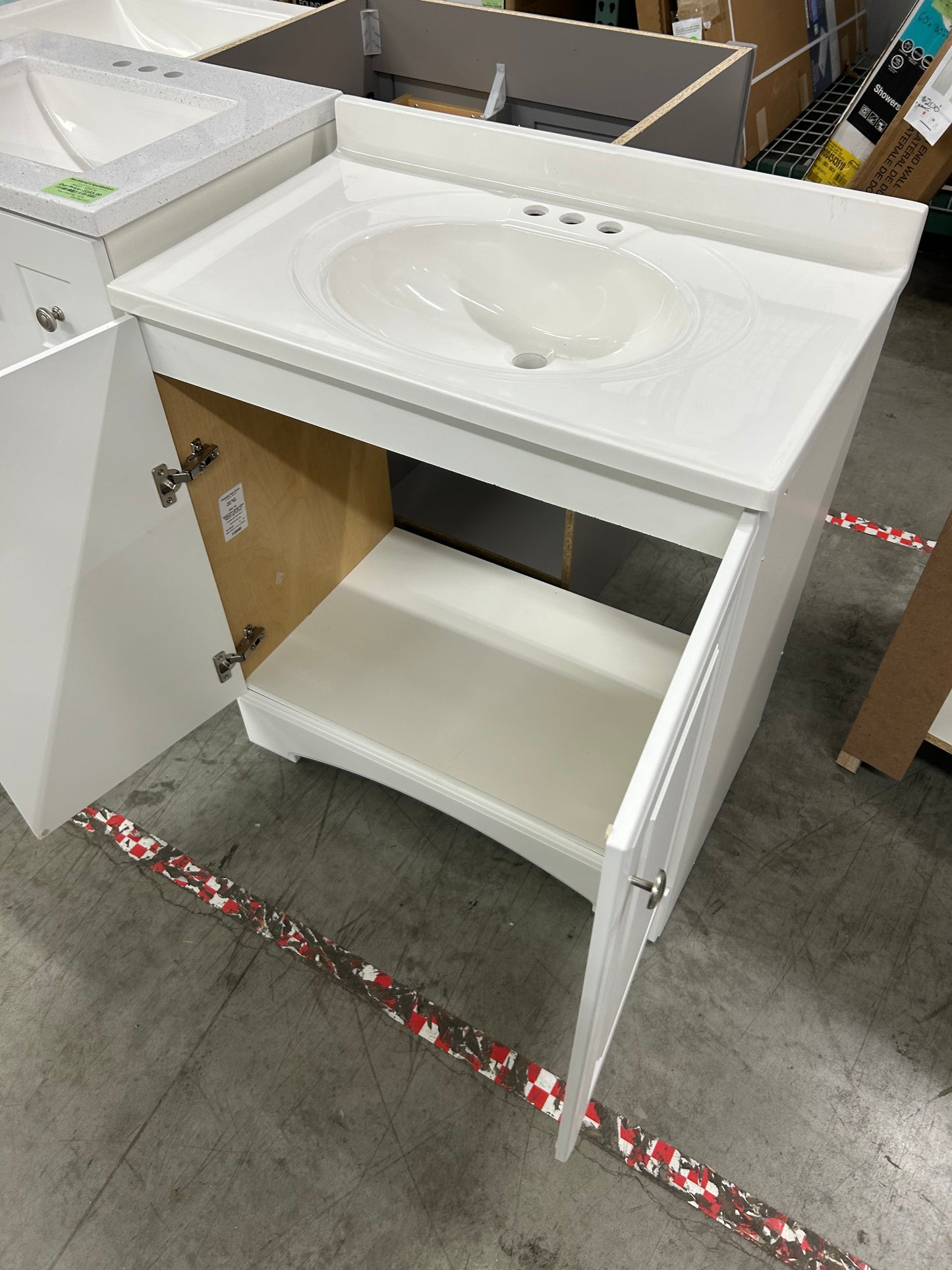 24 in. W x 19 in. D x 35 in. H Single Sink Freestanding Bath Vanity in White with White Cultured Marble Top