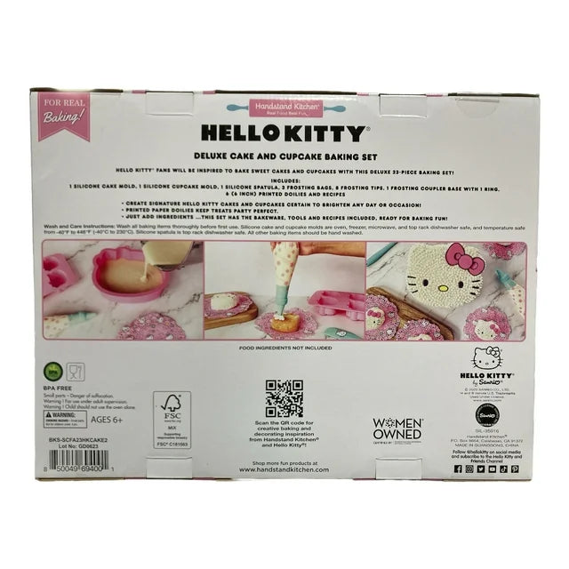 Handstand Kitchen Hello Kitty Deluxe Cake and Cupcake Baking Set, 23 Pieces
