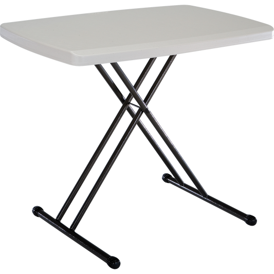 Lifetime Adjustable Height Personal Folding Table, 30"L x 20"W x 21-28"H, Almond