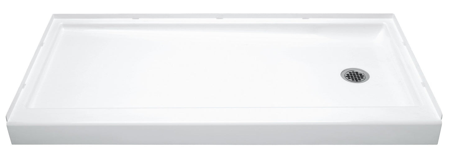 STERLING Ensemble 60 x 30 Alcove Shower Pan Base with Right Drain in White