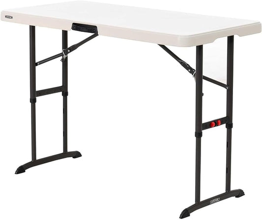 Lifetime Adjustable Height Table, 48"W x 24"D x 24-34"H, Almond