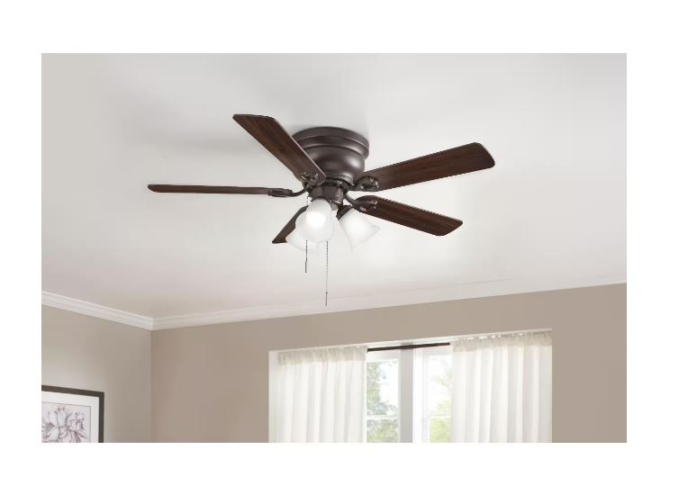 Clarkston II 44 in. LED Indoor Oil Rubbed Bronze Ceiling Fan with Light Kit