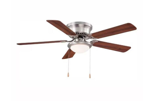 Hugger 52 in. LED Indoor Brushed Nickel Ceiling Fan with Light Kit