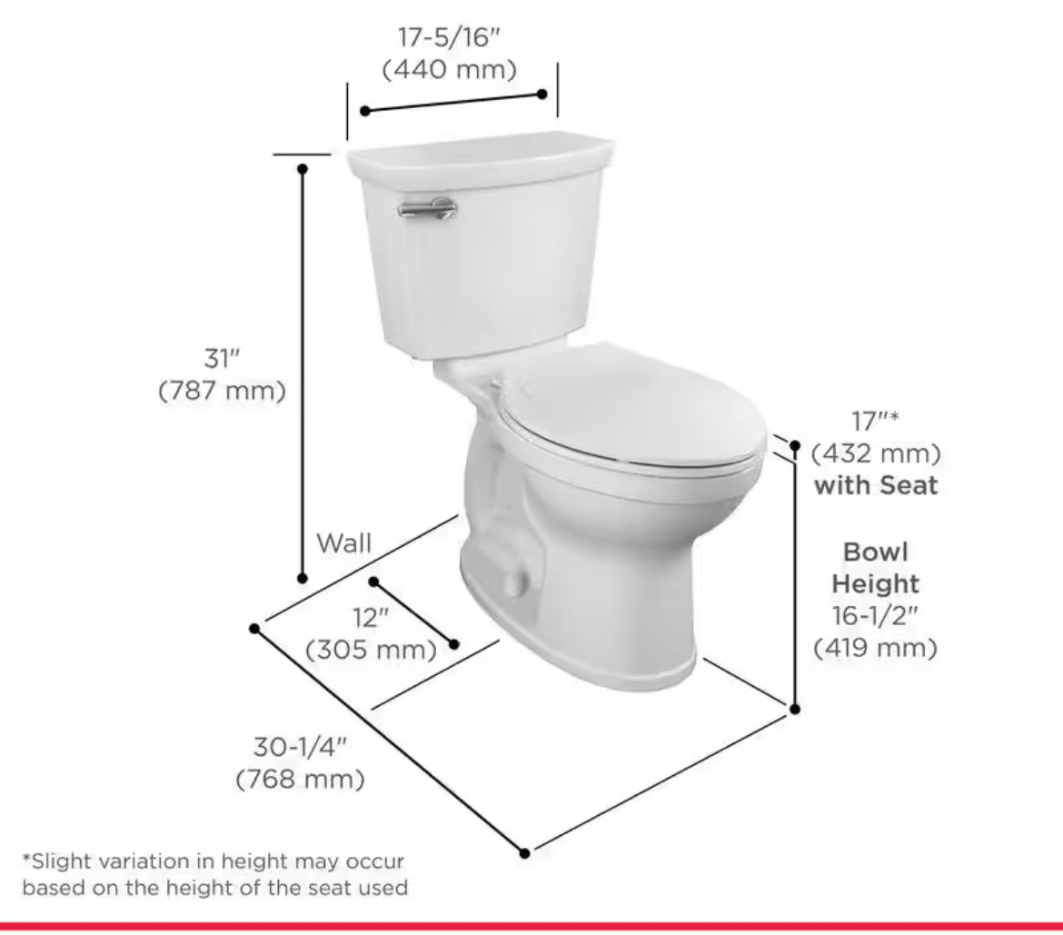 Champion Two-Piece 1.28 GPF Single Flush Elongated Chair Height Toilet with Slow-Close Seat in White