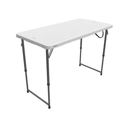 LIFETIME 4-FOOT ADJUSTABLE FOLD-IN-HALF TABLE (LIGHT COMMERCIAL) - WHITE GRANITE