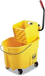 Rubbermaid Commercial Products WaveBrake 35 Qt. Plastic Mop Bucket with Wringer