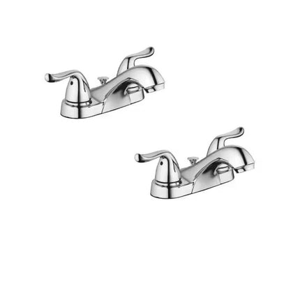 Glacier Bay Builders 4 in. Centerset Double Handle Low-Arc Bathroom Faucet