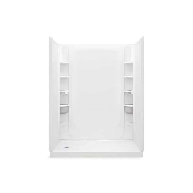 Sterling STORE+ 32 in. W x 75.875 in. H 2-Piece Direct-to-Stud Alcove Shower End Wall Set in White 72425700-0